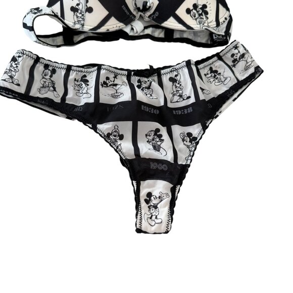 Dolce Gabbana ultra rare mickey mini Bra and cheeky pantie set Y2K VTG 70B 32B - Picture 2 of 16
